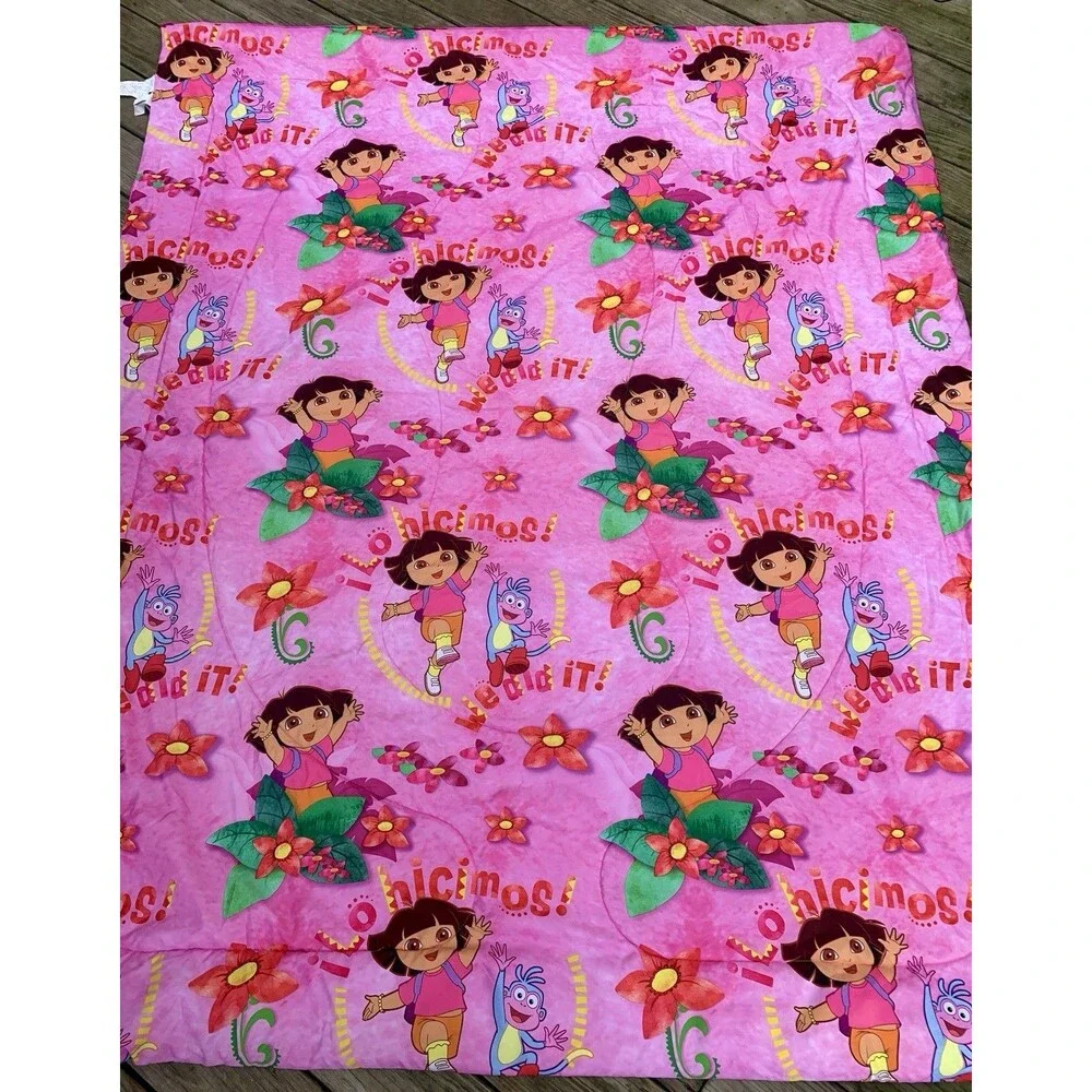 Dora The Explorer Reversible Twin/Full Comforter Bedspread 72x86 Vibrant Bright